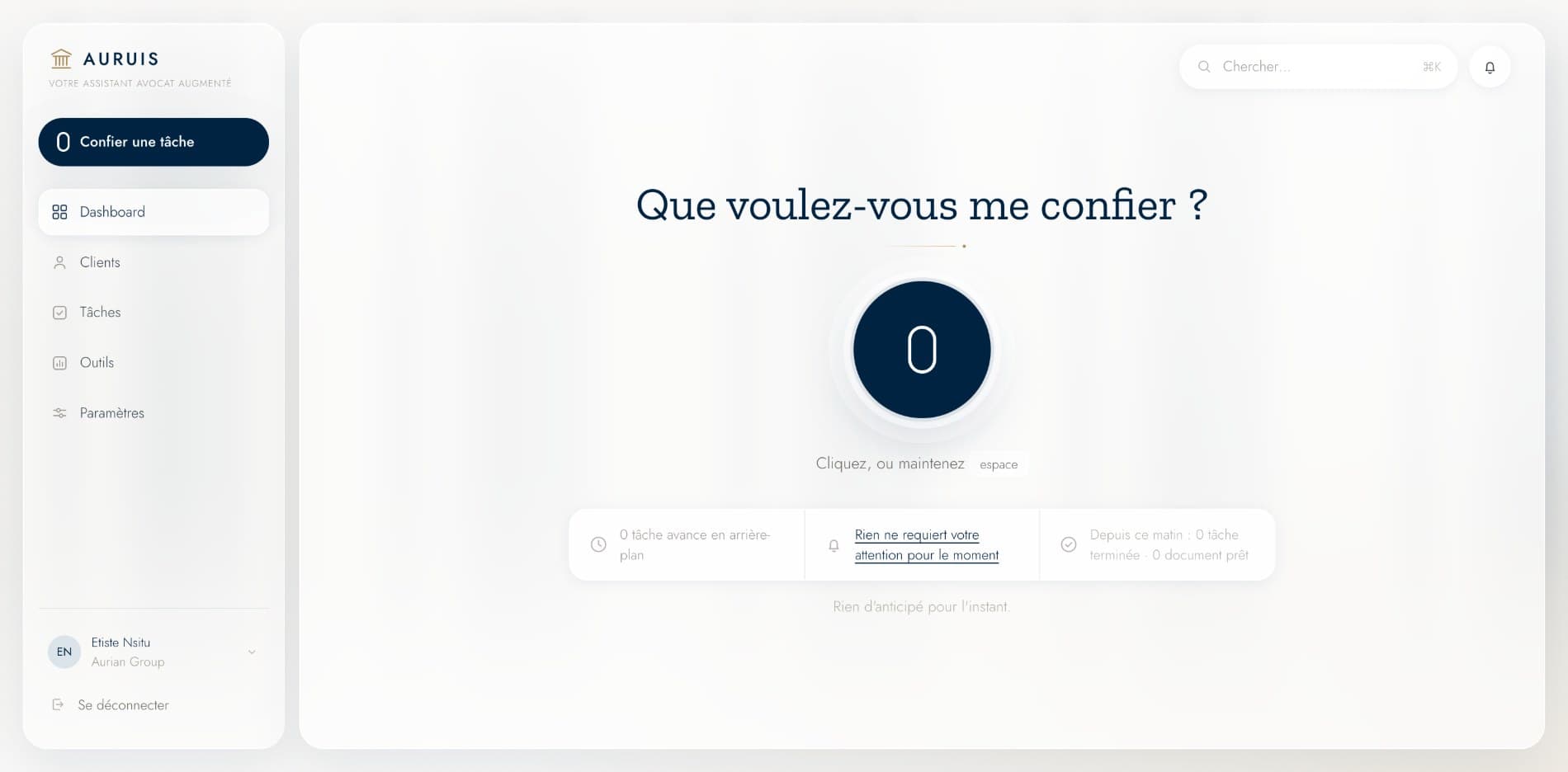 Tableau de bord AURUIS
